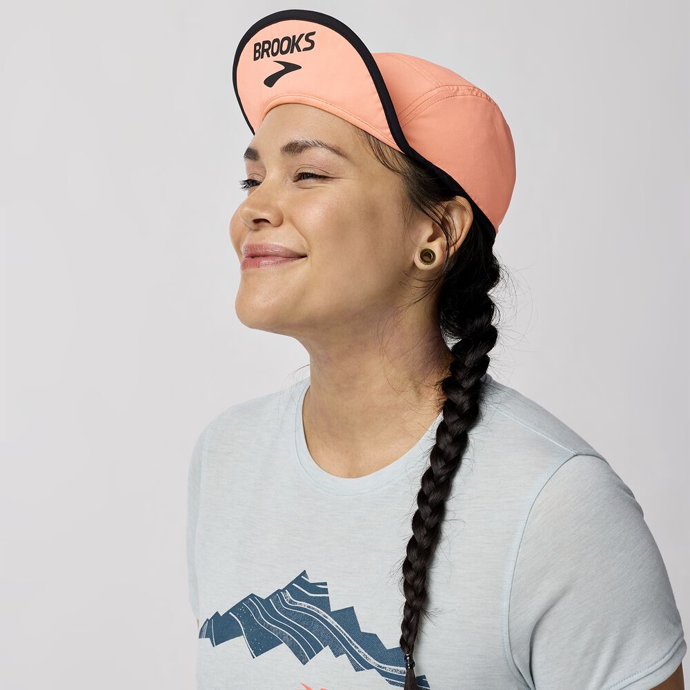 Brooks Lightweight Packable Hat 2.0 - Neo Ember/Schwarz