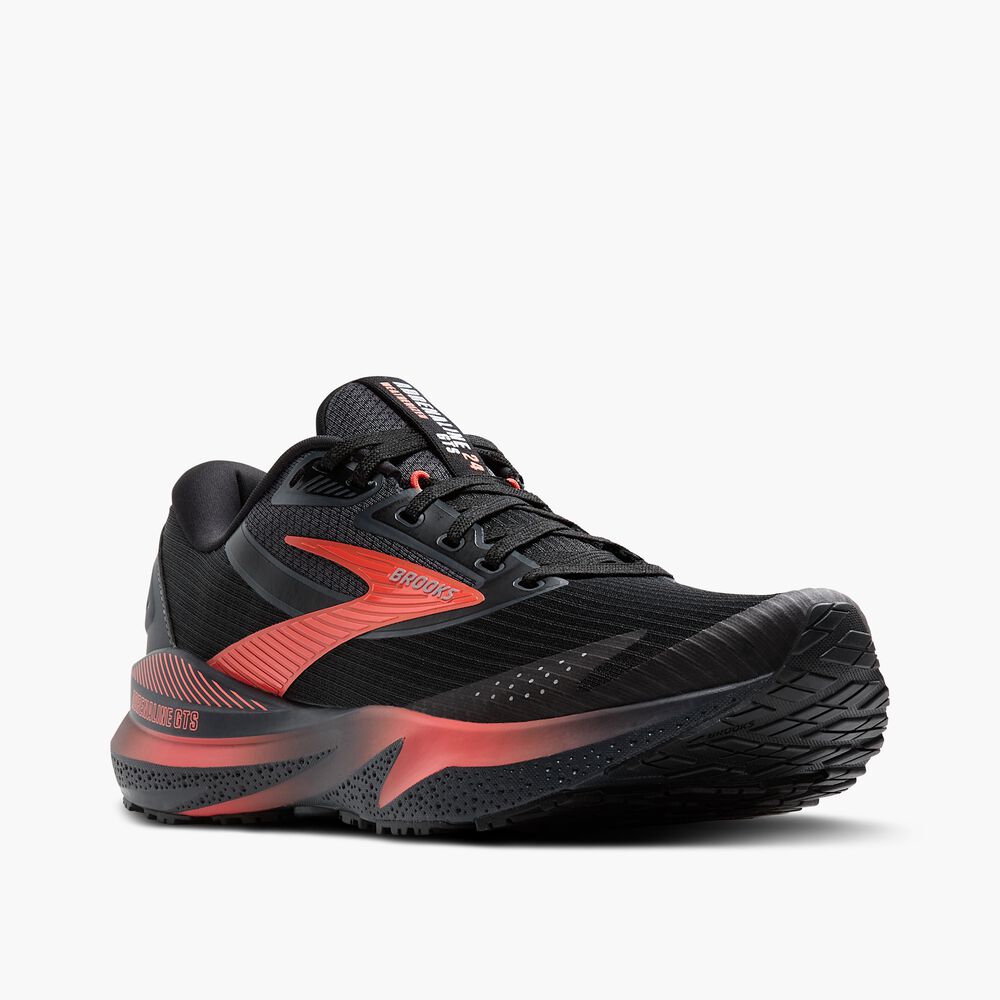 Brooks Adrenaline GTS 24 Weatherized - Schwarz/Ebenholz/Koralle