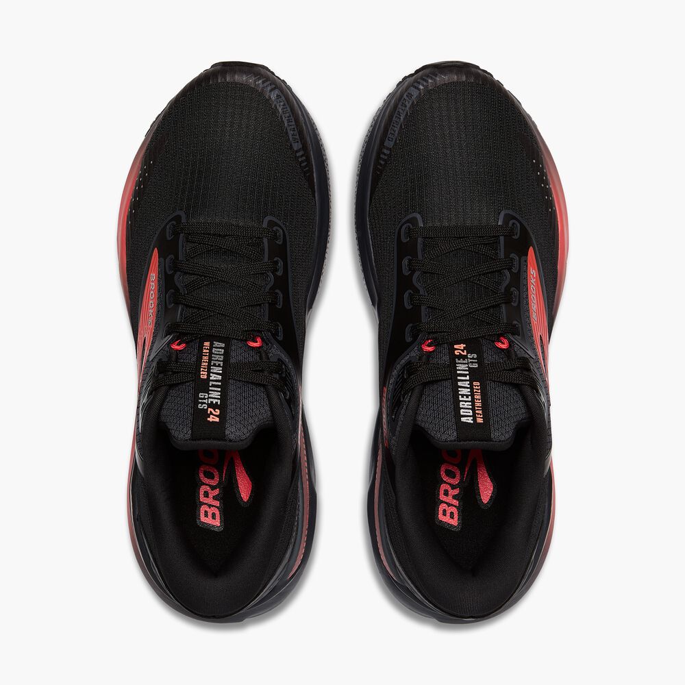 Brooks Adrenaline GTS 24 Weatherized - Schwarz/Ebenholz/Koralle