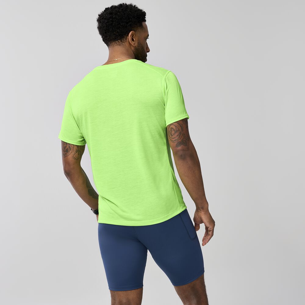 Brooks Distance Short Sleeve 3.0 - Neo Limeade/Brooks Logo