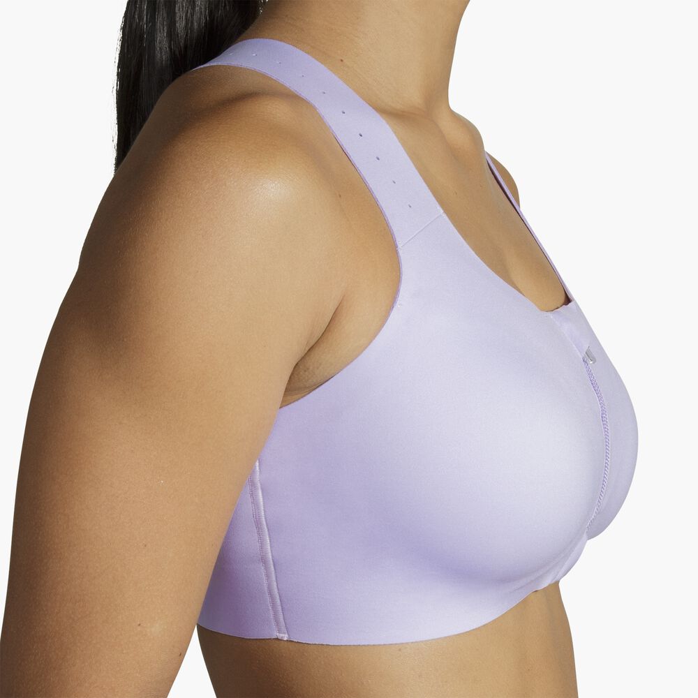 Brooks Zip 2.0 Sports Bra - Violett-Strich