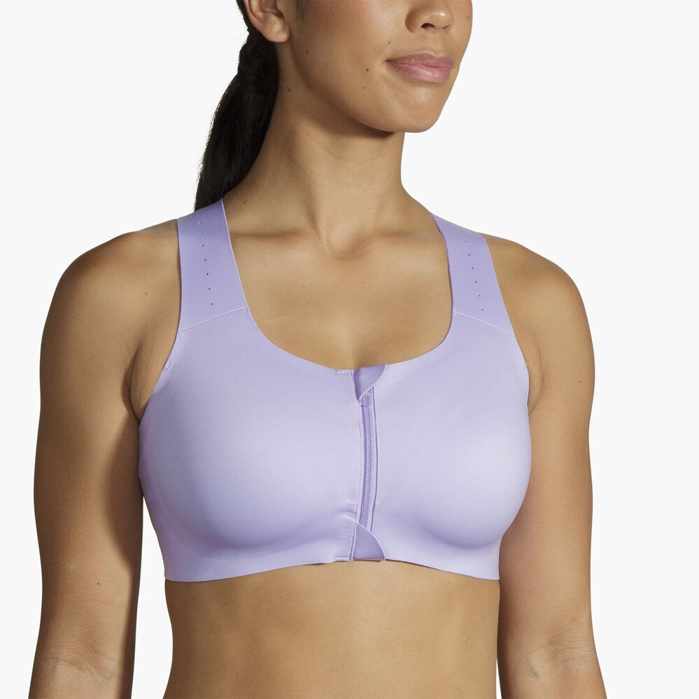 Brooks Zip 2.0 Sports Bra - Violett-Strich