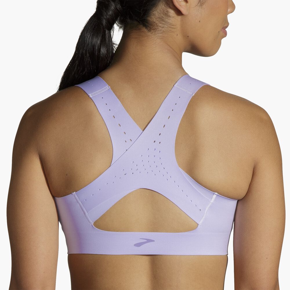 Brooks Zip 2.0 Sports Bra - Violett-Strich