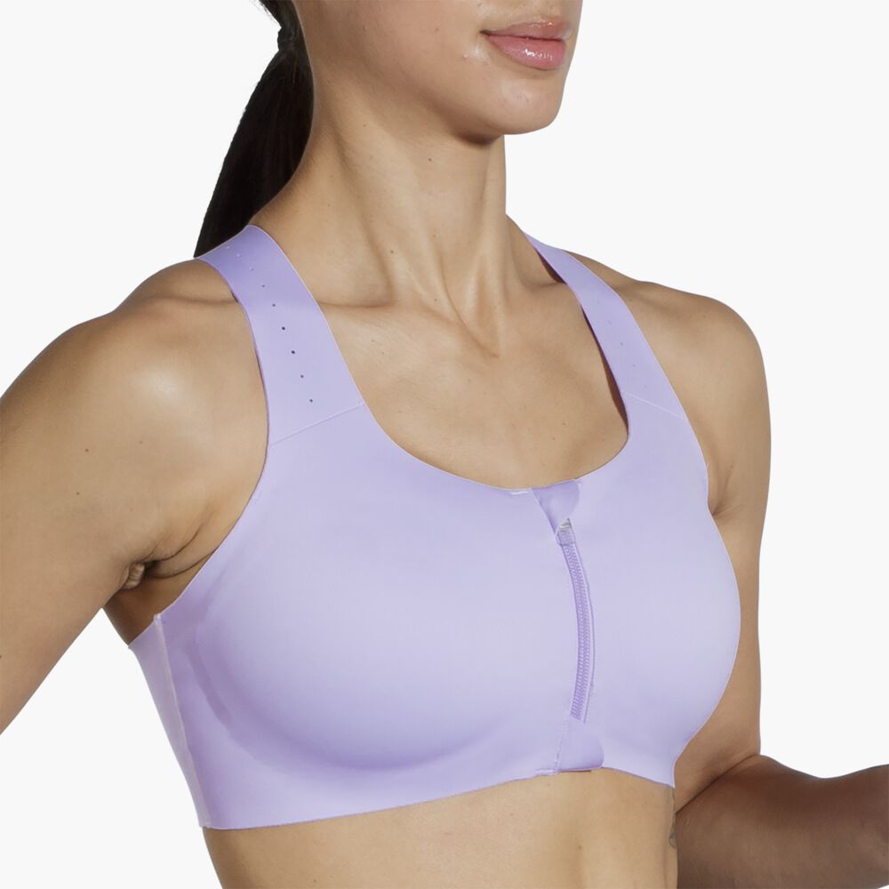 Brooks Zip 2.0 Sports Bra - Violett-Strich