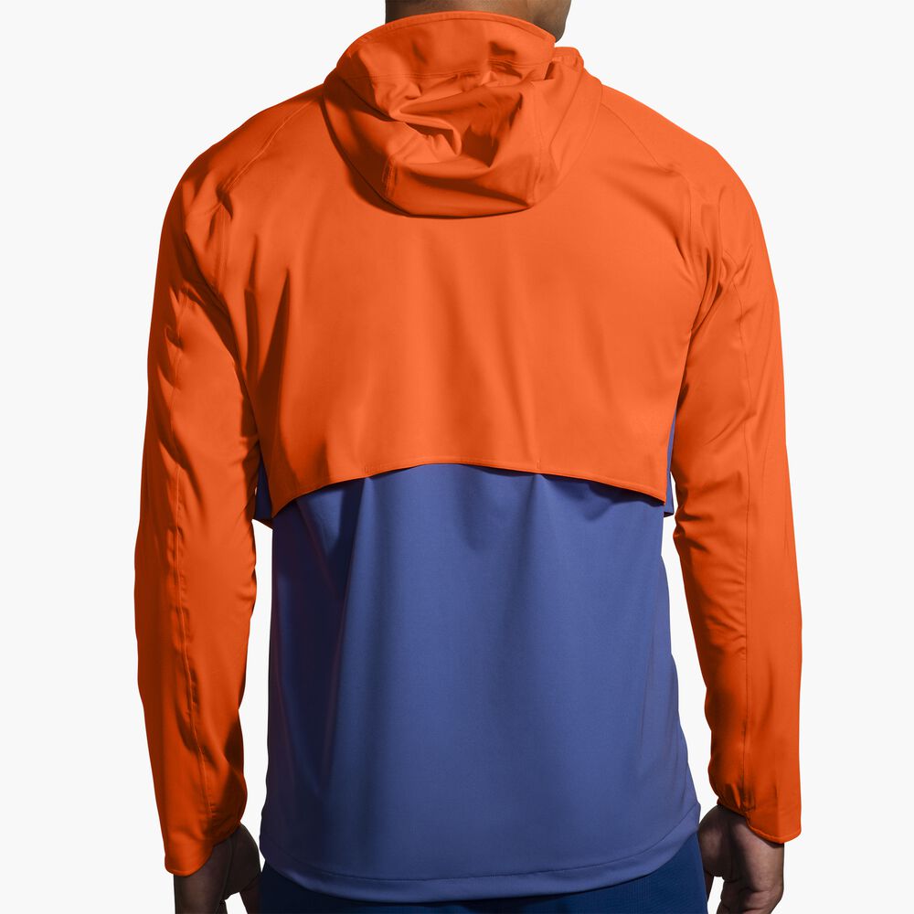 Brooks High Point Waterproof Jacket - Ägäis/Leuchtorange/Hellschiefer