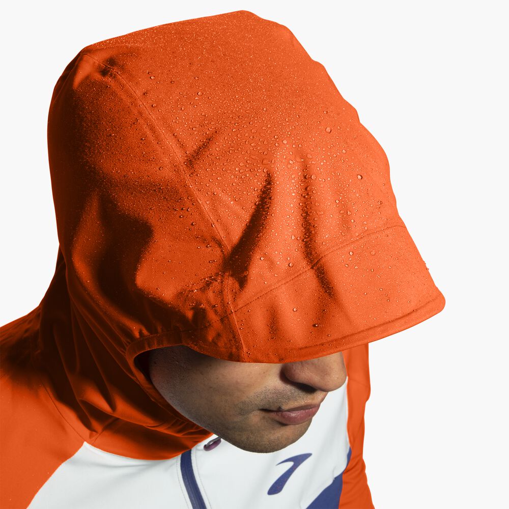 Brooks High Point Waterproof Jacket - Ägäis/Leuchtorange/Hellschiefer