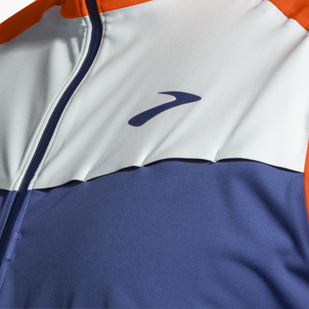 Brooks High Point Waterproof Jacket - Ägäis/Leuchtorange/Hellschiefer