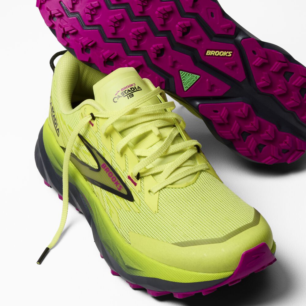 Brooks Cascadia 19 - Sonniges Limettengrün/Schwarz/Magenta