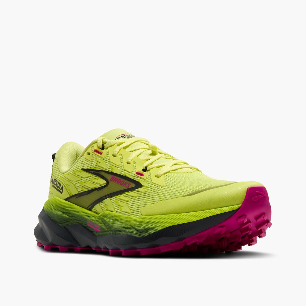 Brooks Cascadia 19 - Sonniges Limettengrün/Schwarz/Magenta