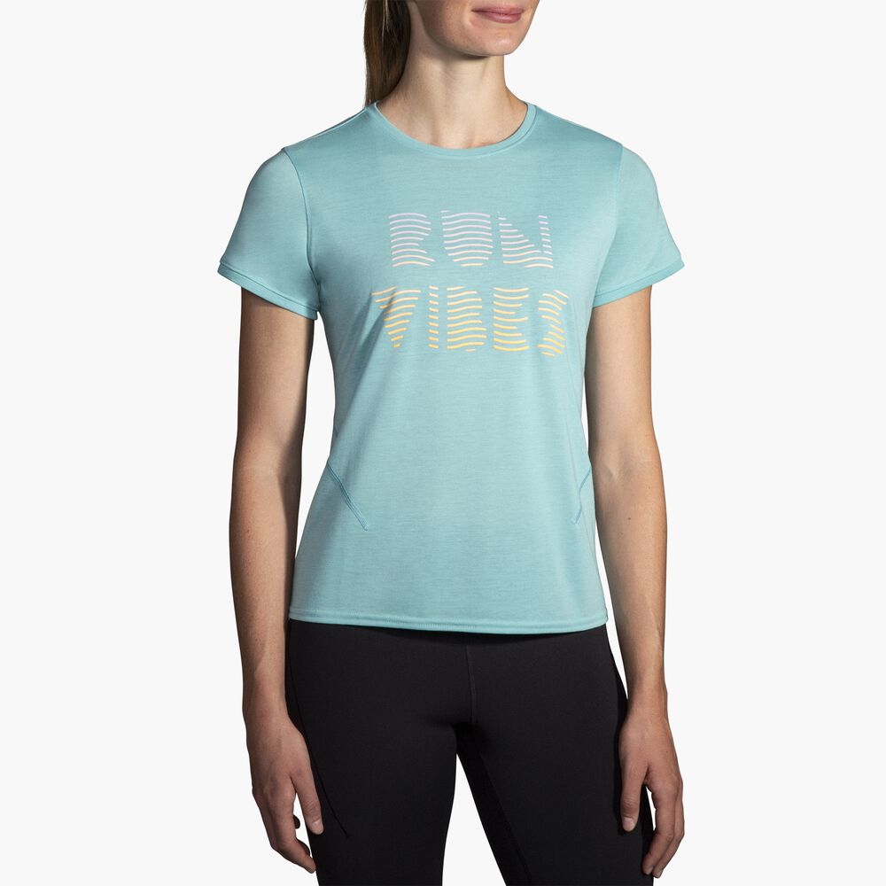 Brooks Distance Short Sleeve 3.0 - Aqua/Run Vibes