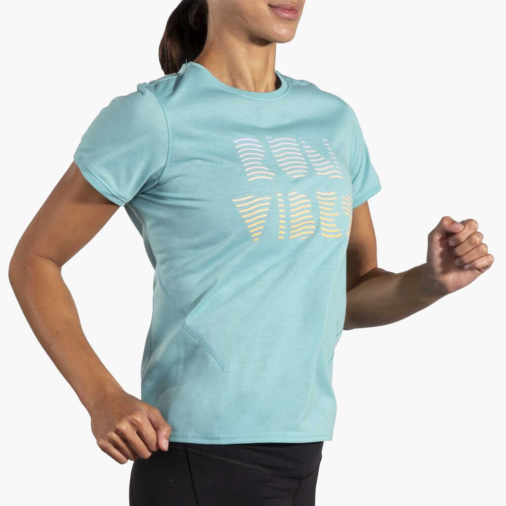 Brooks Distance Short Sleeve 3.0 - Aqua/Run Vibes