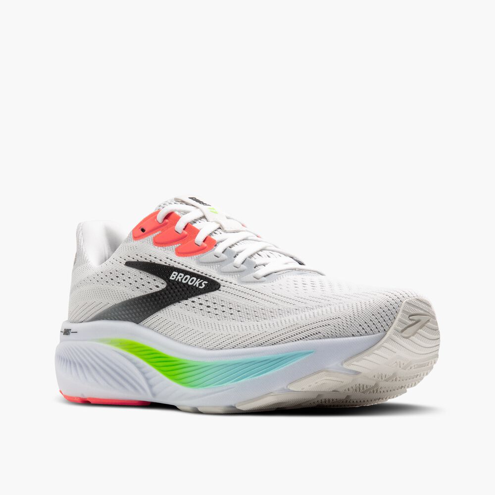 Brooks Ghost 17 - Weiß/Pink Clay/Gecko