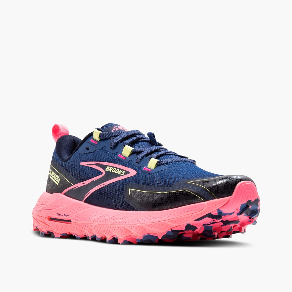 Brooks Cascadia 18 - Graublau/Pink/Sonniges Limettengrün