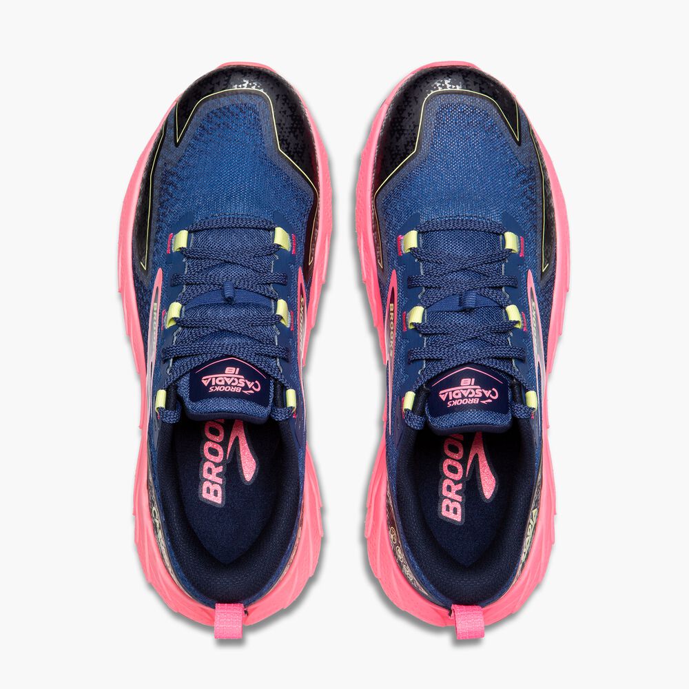 Brooks Cascadia 18 - Graublau/Pink/Sonniges Limettengrün