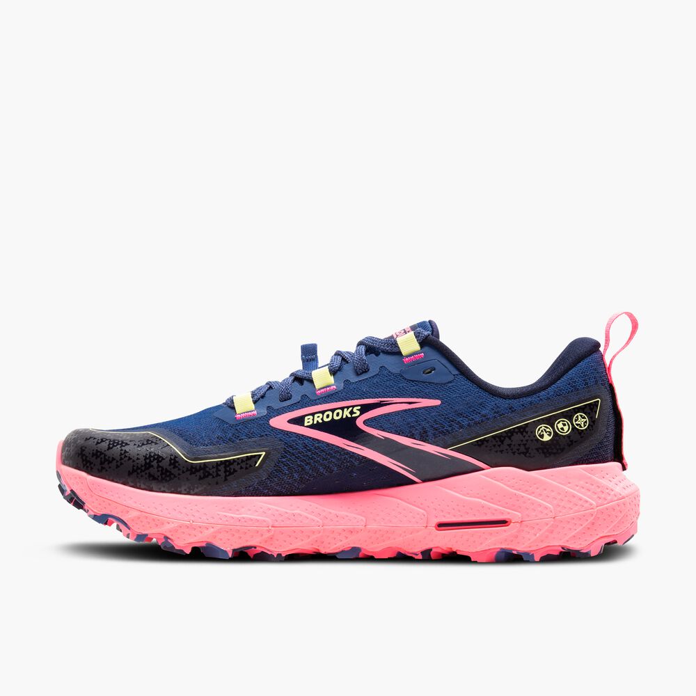 Brooks Cascadia 18 - Graublau/Pink/Sonniges Limettengrün