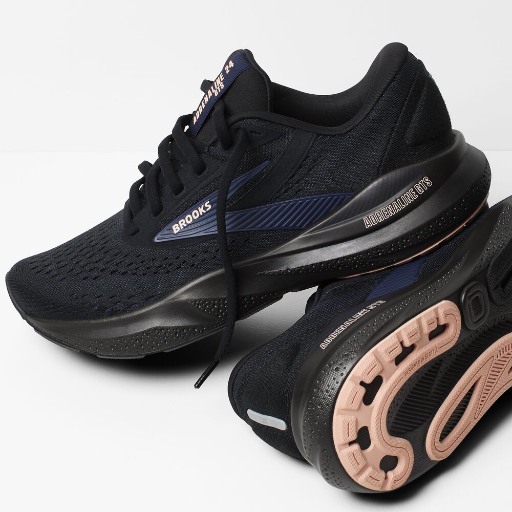 Brooks Adrenaline GTS 24 - Schwarz/Peacoat/Pfirsich