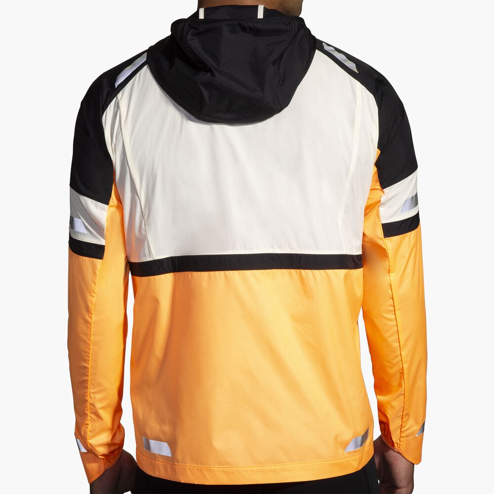 Brooks Run Visible Jacket 2.0 - Ecru/Fluoro Flash/Schwarz