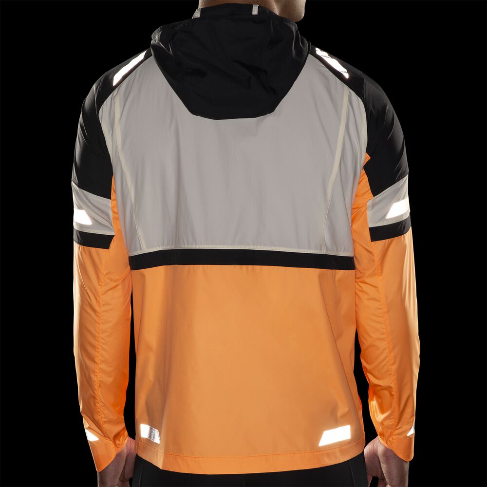 Brooks Run Visible Jacket 2.0 - Ecru/Fluoro Flash/Schwarz