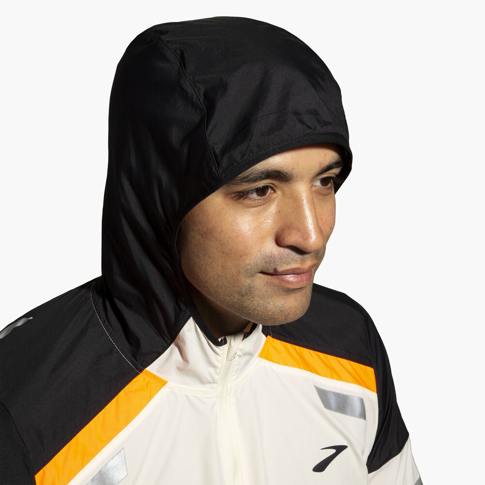 Brooks Run Visible Jacket 2.0 - Ecru/Fluoro Flash/Schwarz