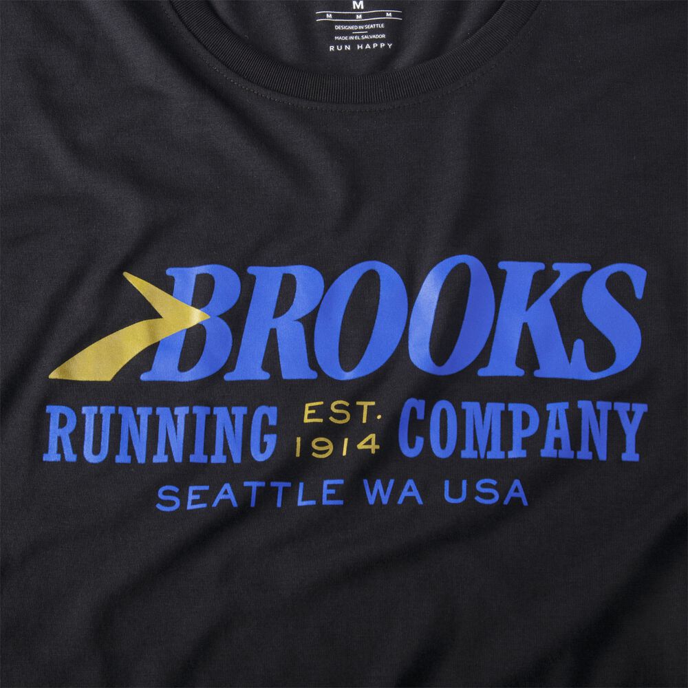 Brooks Distance Graphic Long Sleeve - Schwarz/Heritage