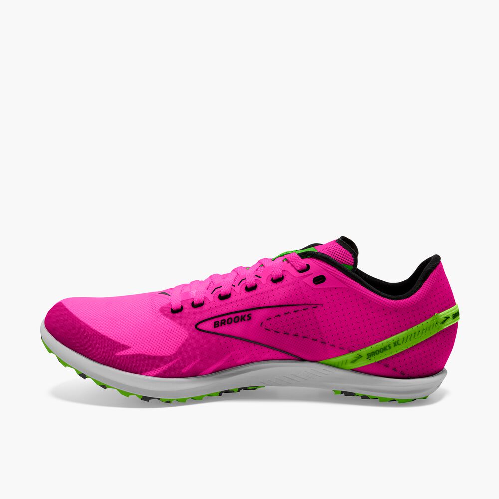 Brooks Draft XC Spikeless - Pink Glo/Grün/Schwarz