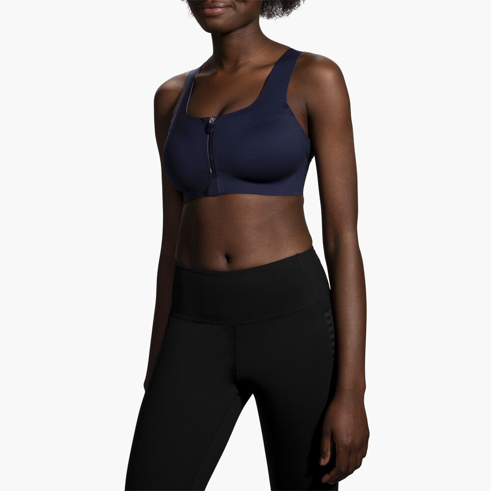 Brooks Dare Zip Run Bra - Marineblau
