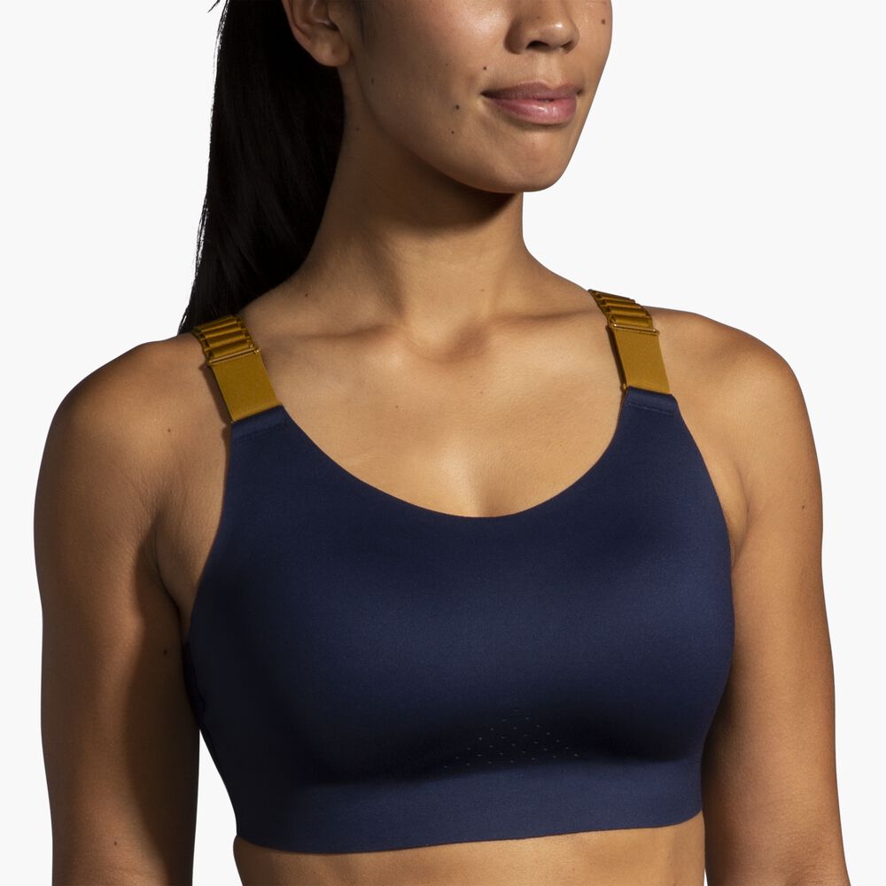 Brooks Scoopback 2.0 Sports Bra - Marineblau/Olivengrün/Eisblau