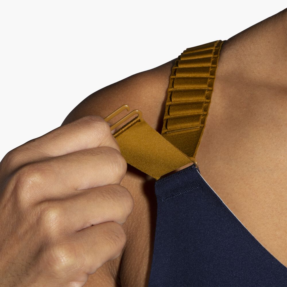 Brooks Scoopback 2.0 Sports Bra - Marineblau/Olivengrün/Eisblau
