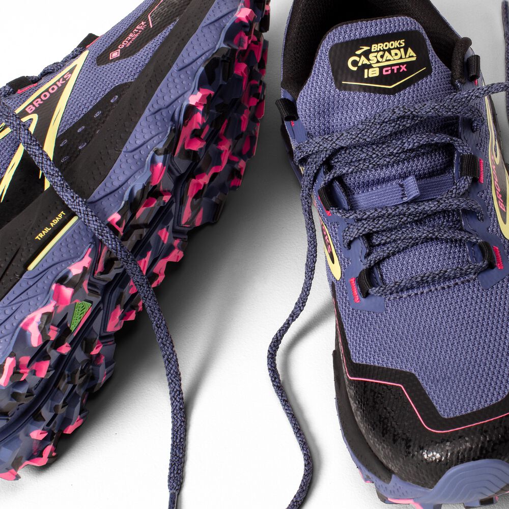 Brooks Cascadia 18 GTX - Graublau/Schwarz/Pink