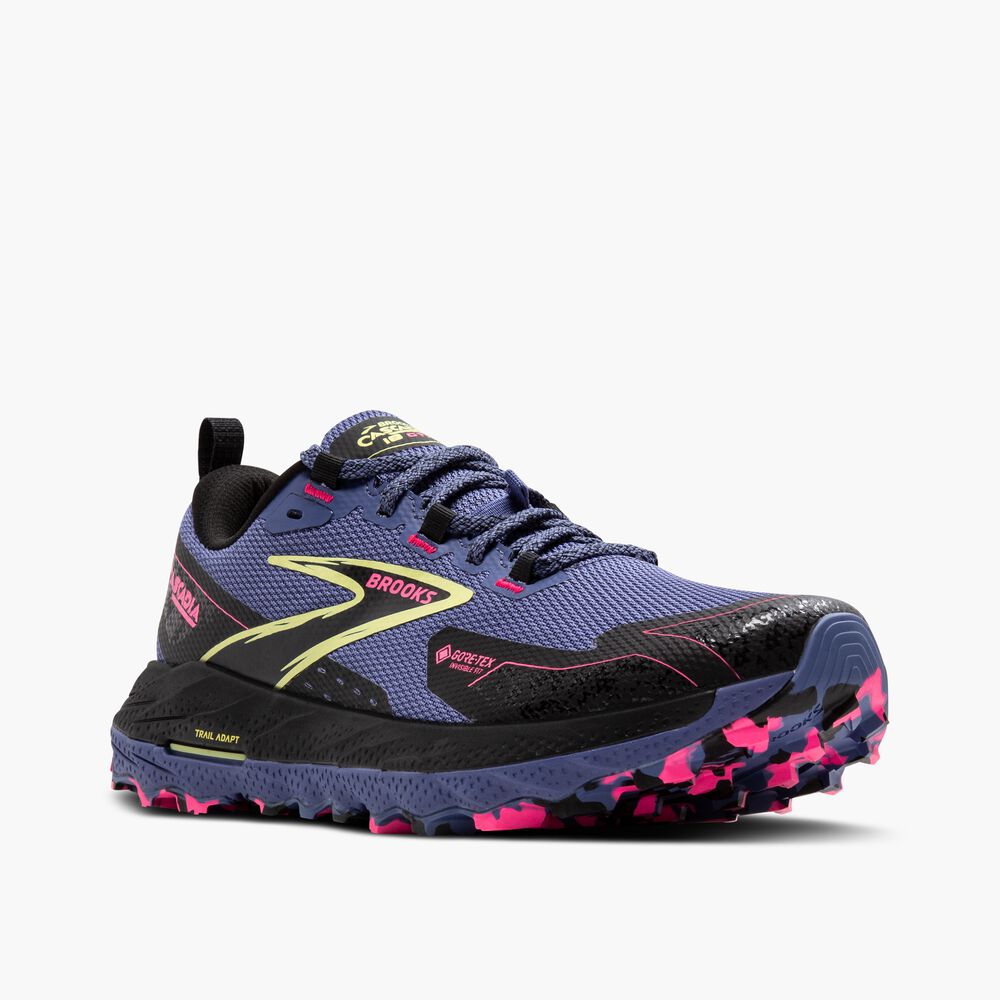 Brooks Cascadia 18 GTX - Graublau/Schwarz/Pink