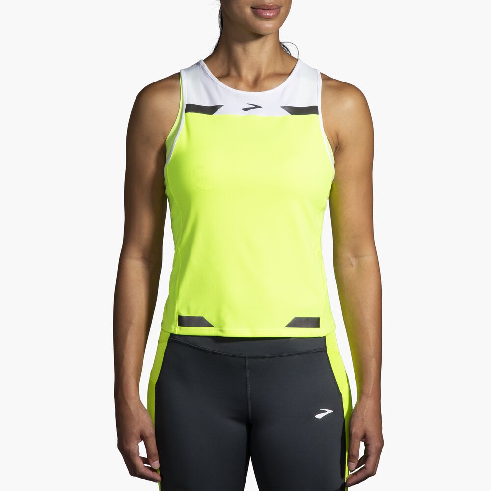 Brooks Run Visible Back-to-Front Tank - Weiß/Nightlife