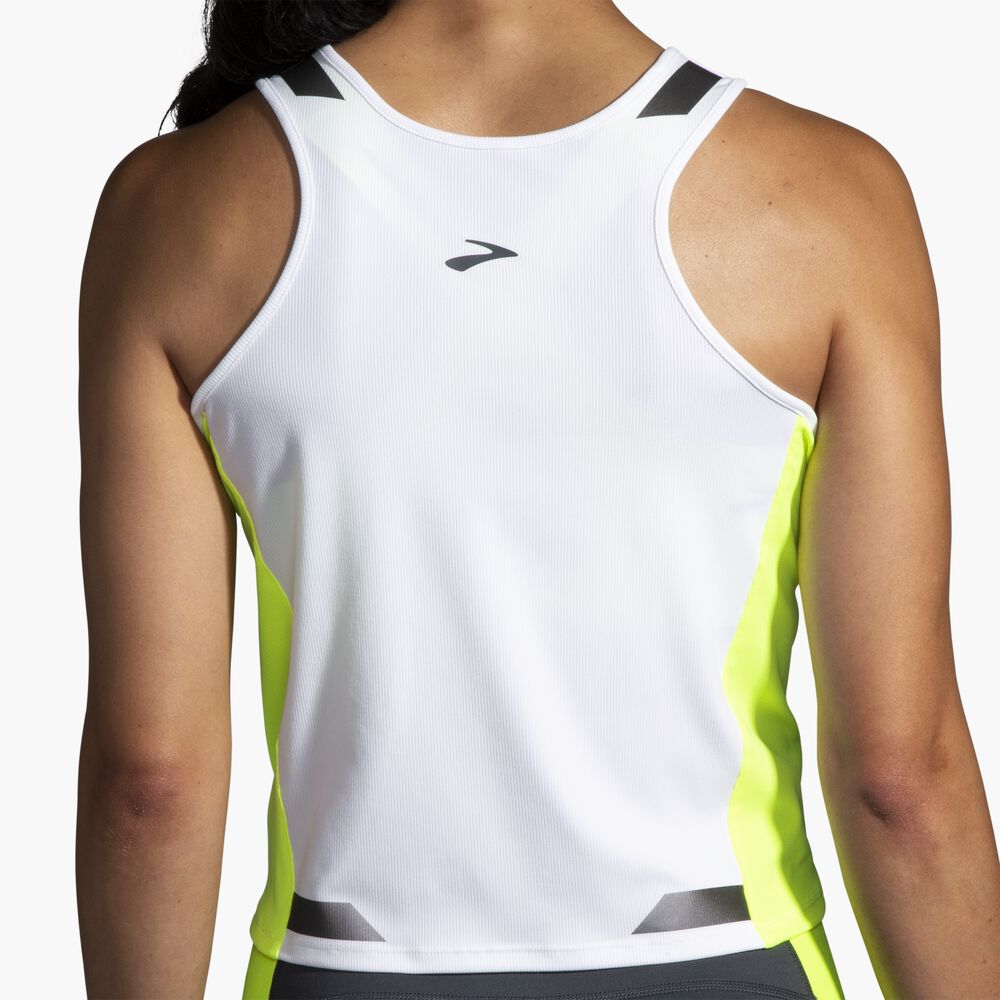 Brooks Run Visible Back-to-Front Tank - Weiß/Nightlife