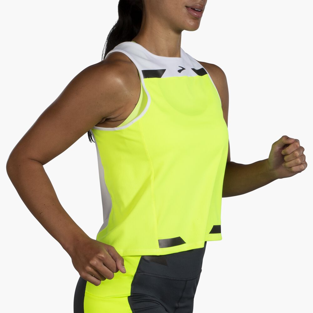 Brooks Run Visible Back-to-Front Tank - Weiß/Nightlife