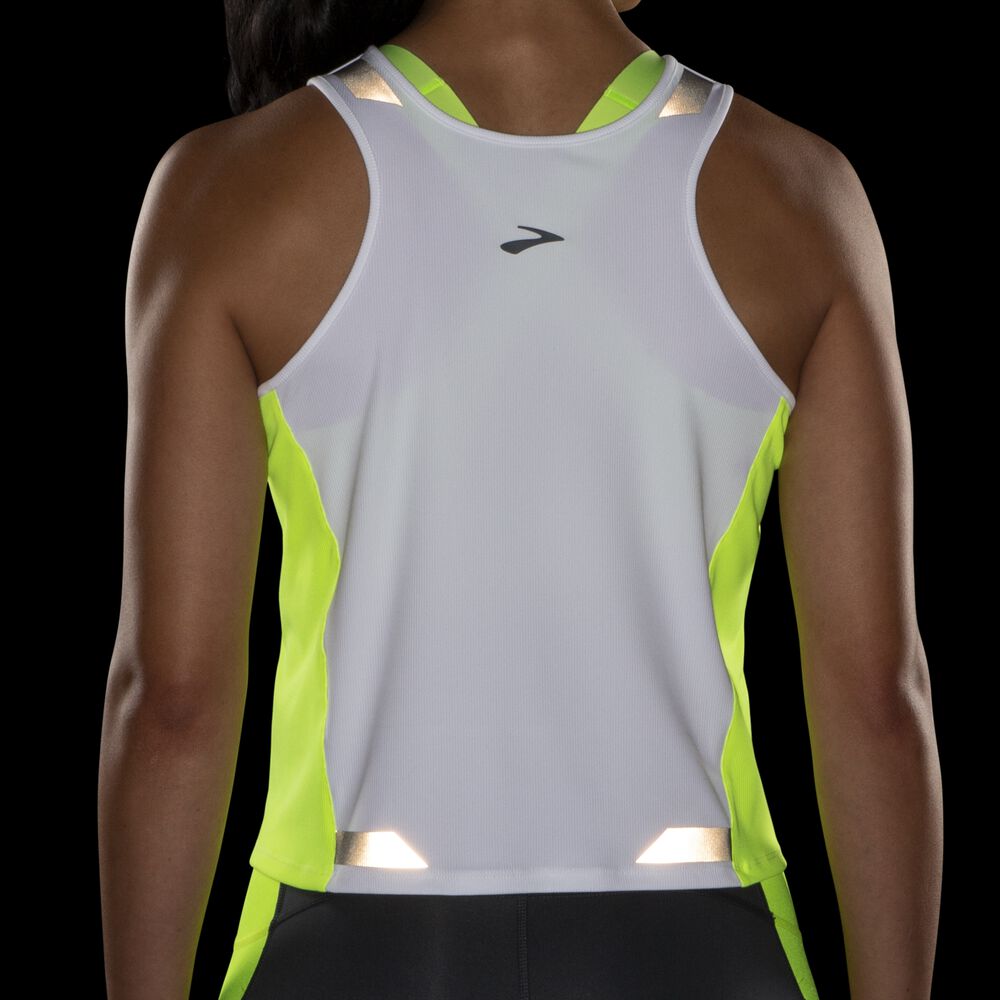 Brooks Run Visible Back-to-Front Tank - Weiß/Nightlife