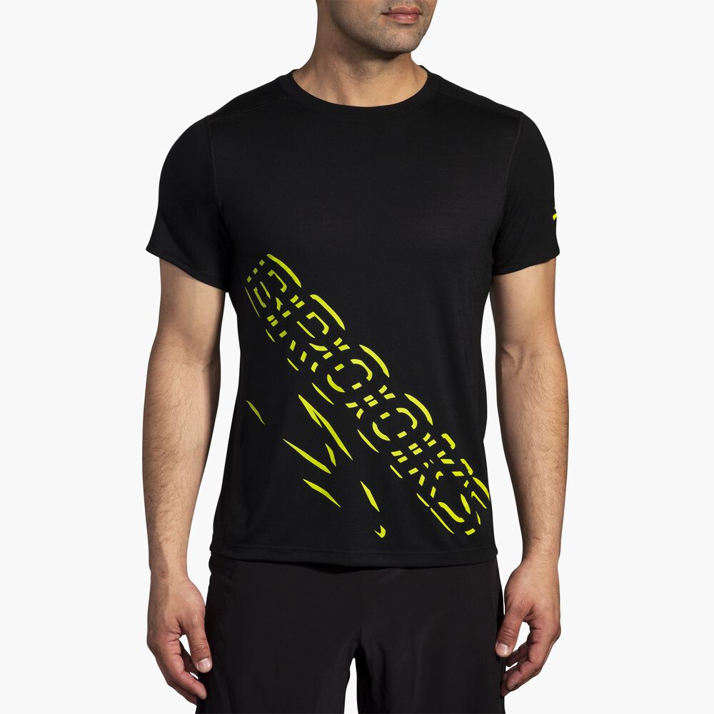 Brooks Distance Short Sleeve 3.0 - Schwarz/BR Logo