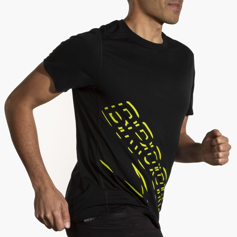 Brooks Distance Short Sleeve 3.0 - Schwarz/BR Logo