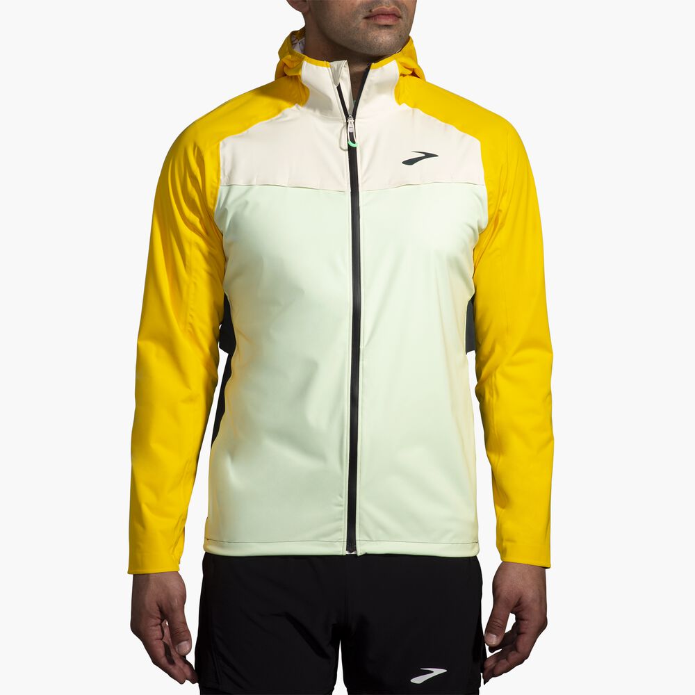 Brooks High Point Waterproof Jacket - Gletschergrün/Ecru/Zitrone