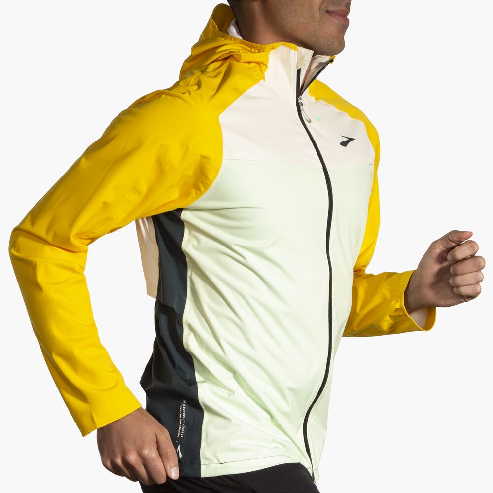 Brooks High Point Waterproof Jacket - Gletschergrün/Ecru/Zitrone