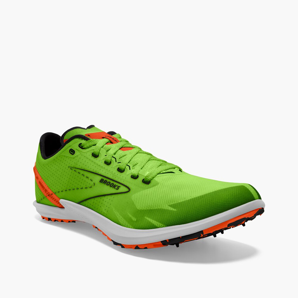 Brooks Draft XC Spikeless - Green Gecko/Rotorange/Weiß