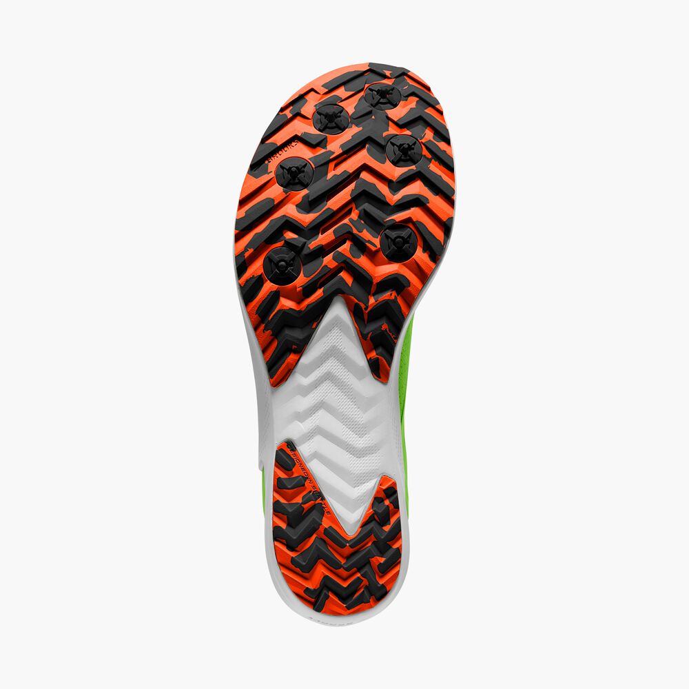 Brooks Draft XC Spikeless - Green Gecko/Rotorange/Weiß