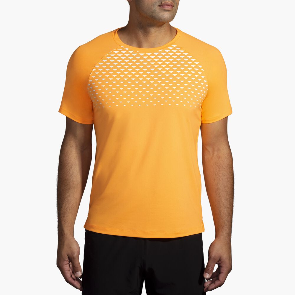 Brooks Atmosphere Short Sleeve 2.0 - Orange Pop/Tempo Print