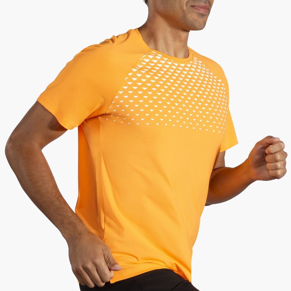 Brooks Atmosphere Short Sleeve 2.0 - Orange Pop/Tempo Print