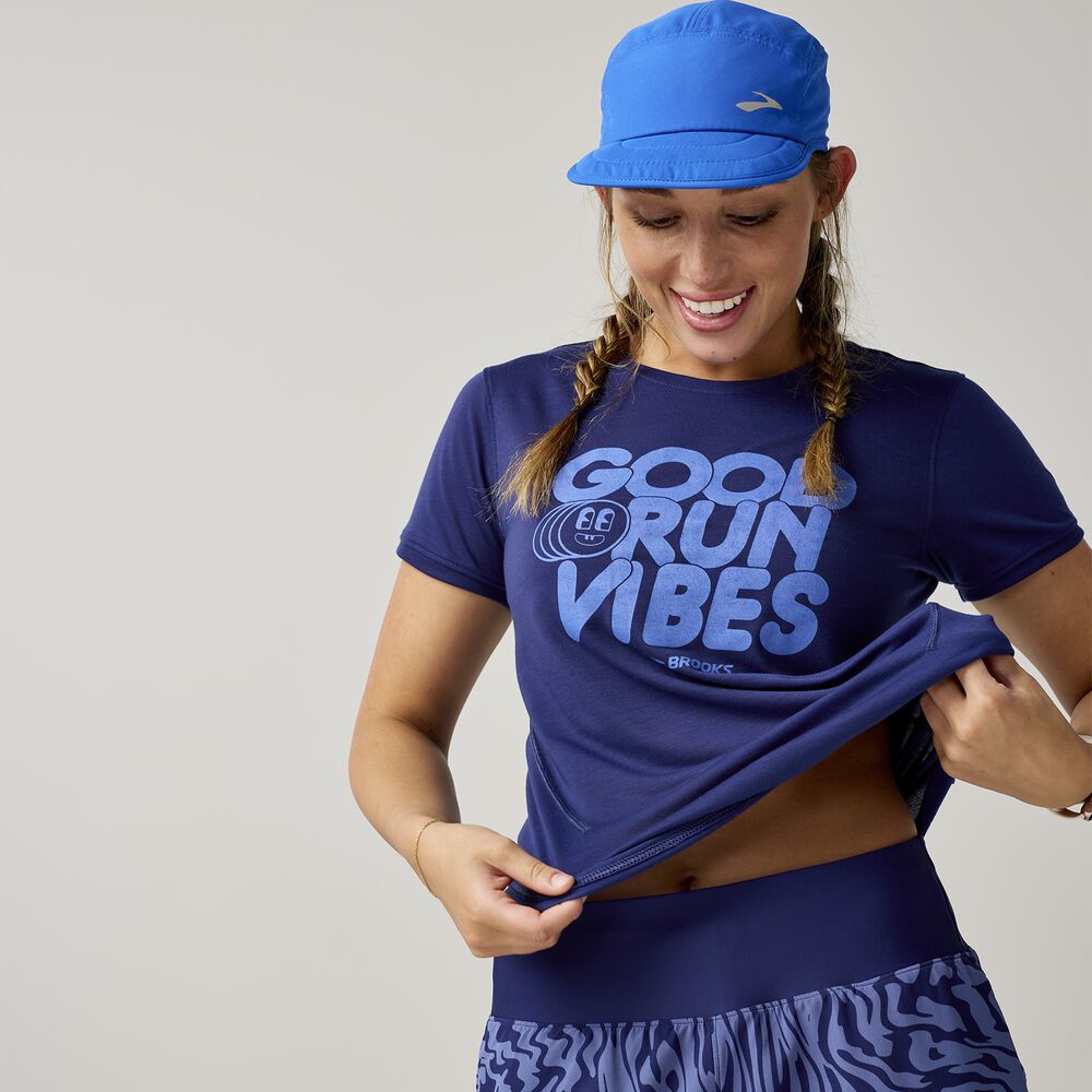 Brooks Distance Short Sleeve 3.0 - Mitternacht/Gute Laufstimmung