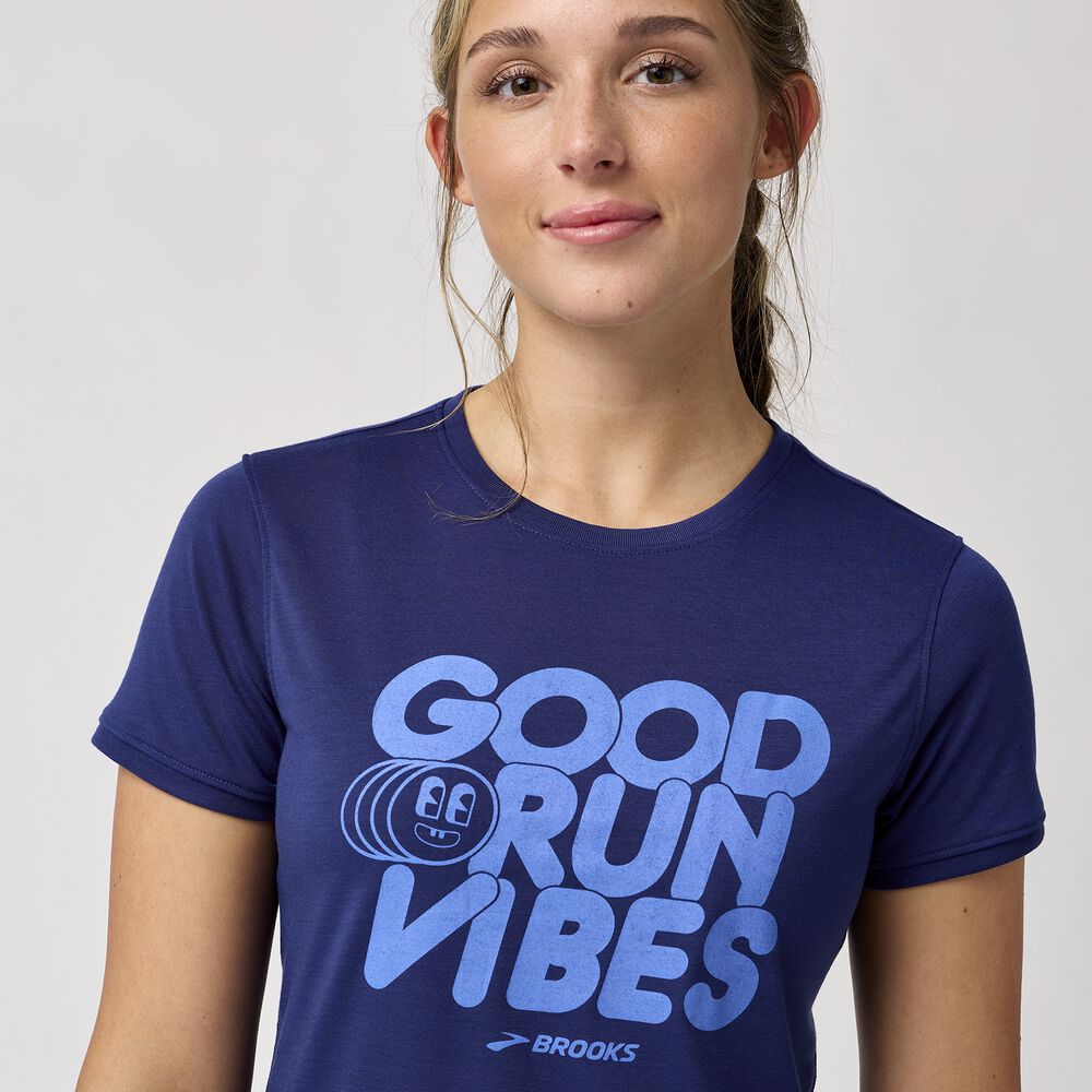 Brooks Distance Short Sleeve 3.0 - Mitternacht/Gute Laufstimmung