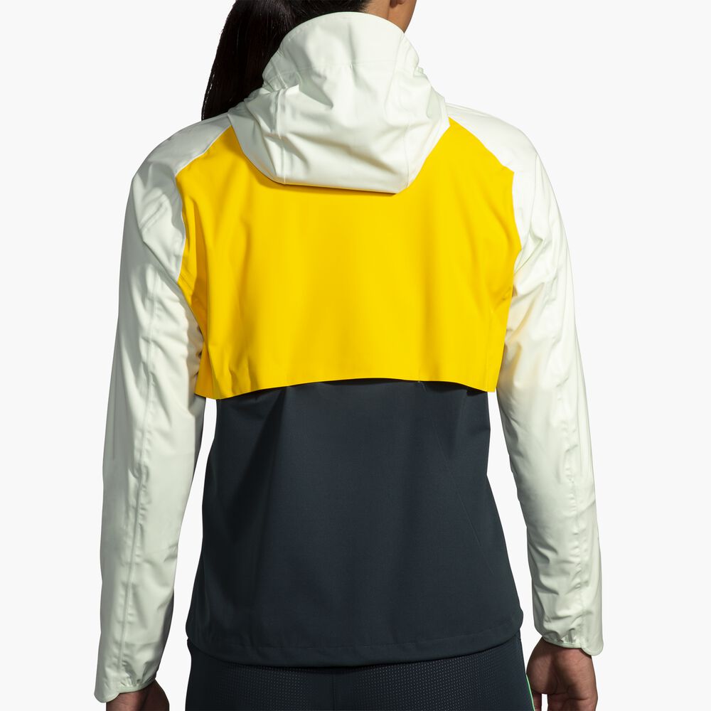 Brooks High Point Waterproof Jacket - Zitrone/Ecru/Gletscher Grün