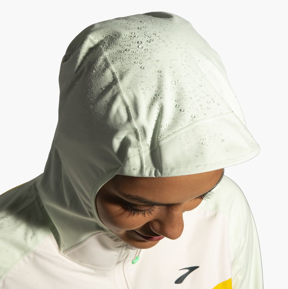 Brooks High Point Waterproof Jacket - Zitrone/Ecru/Gletscher Grün
