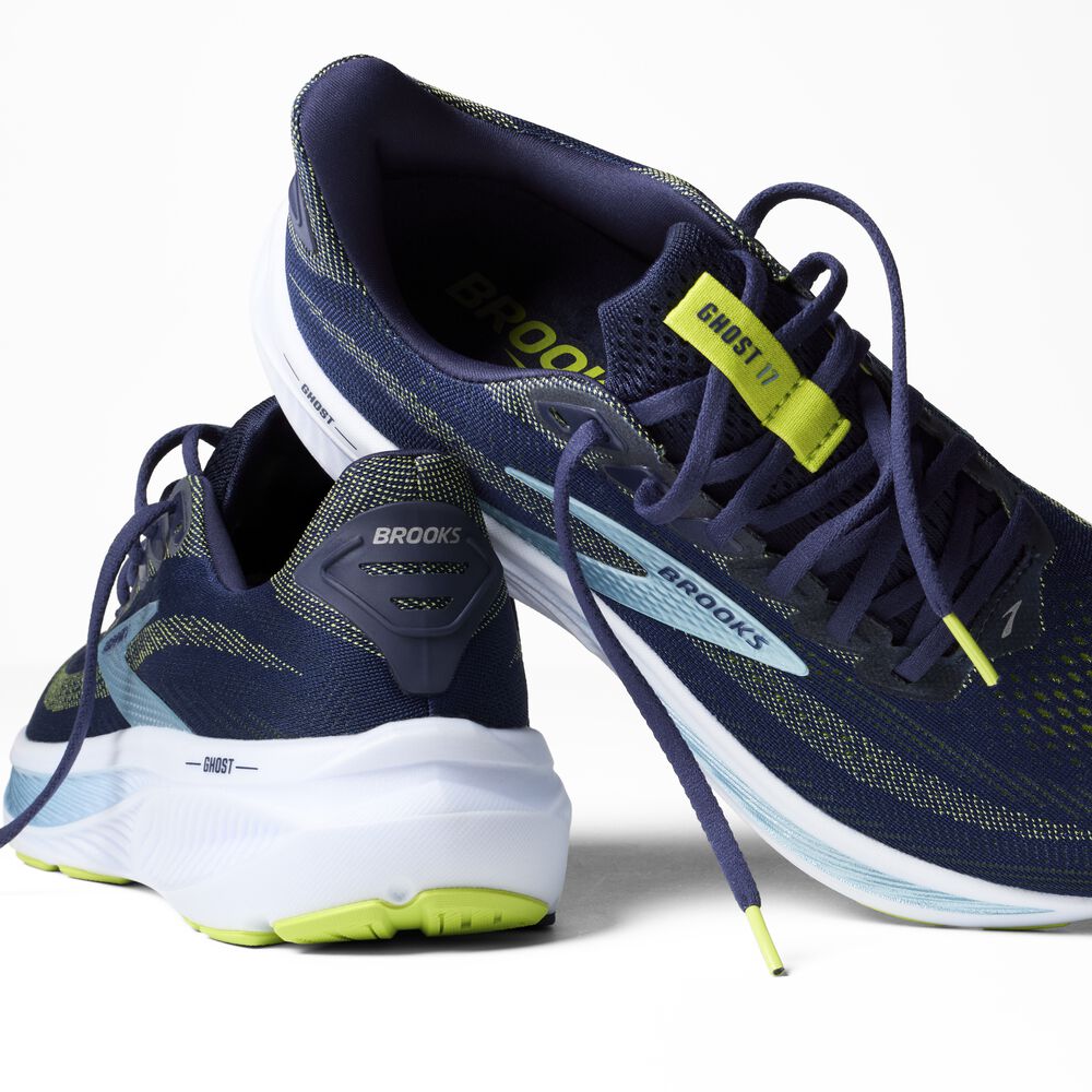Brooks Ghost 17 - Peacoat/Limette/Blau