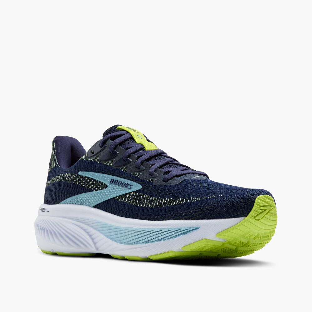 Brooks Ghost 17 - Peacoat/Limette/Blau