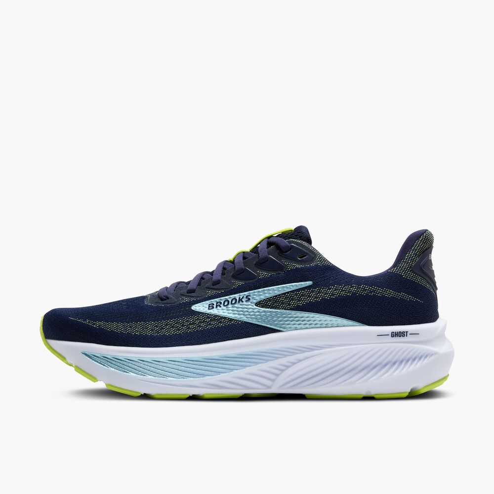 Brooks Ghost 17 - Peacoat/Limette/Blau