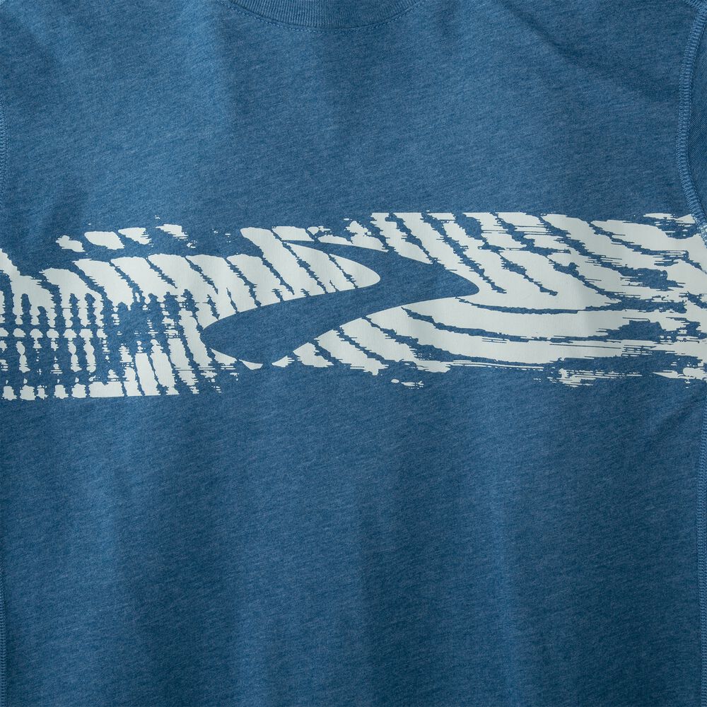 Brooks Distance Long Sleeve 2.0 - Hochdunkelblau/BR Motion Logo